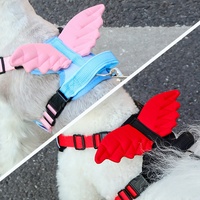 Harnais pour chien de type gilet en polyester pour petits et moyens chiens, conception anti-étranglement avec ailes, laisse pour animaux de compagnie, vente en gros
