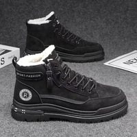 Chaussures de marche thermiques résistantes au froid avec doublure épaisse en fourrure, bout spacieux, fermeture éclair latérale, résistantes aux rayures, pour la conduite et la sécurité
