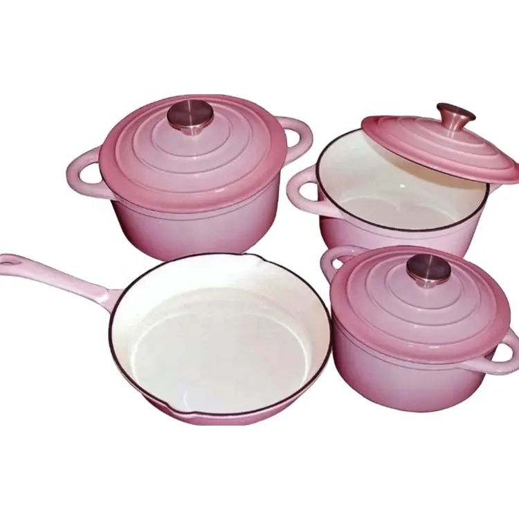 Pre-seasoned Kitchenware Nonstick Enamel Cast Iron Pots Cooking Pot Cookware Casserole Set Manufacturer Wholesale