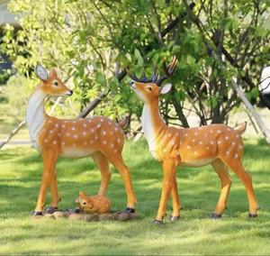 Sculpture de cerf Sika en résine peinte à la main pour aménagement paysager extérieur, décoration <span class=keywords><strong>romantique</strong></span> pour la maison - Product Image 3
