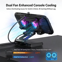 Docking Station 6 Port Tipe C dengan Kipas Pendingin, Stand Konsol Game, Hub Gigabit LAN 4K 144Hz HDMI2.1 PD100W untuk Steam Deck, Switch 2