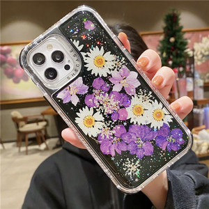 Mơ ba-trong-một nền đen hoa thật điện thoại di động Trường hợp cho iPhone - Product Image 2