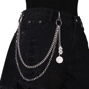 โซ่คาดเอวแฟชั่นพังก์ โลหะผสมสังกะสี วงแหวนคู่ สำหรับใส่ทุกวัน โซ่ตกแต่งโลหะ - Product Image 6