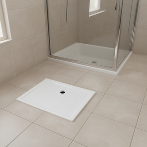 Plato de Ducha Rectangular de Cerámica 70x120 cm H6 con Orificio de Drenaje para Baño - Product Image 3