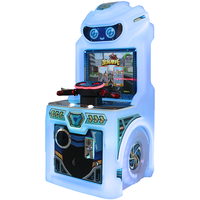 Máquina de Juegos Arcade para Niños, Máquina de Carreras de Motos con Diseño de Robot, Funciona con Monedas, Pantalla LCD Interactiva, Área de Juegos para Niños