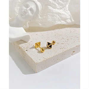 Pendientes de Acero Inoxidable Estilo Hip Hop, Pendientes Triangulares Unisex Populares - Product Image 6