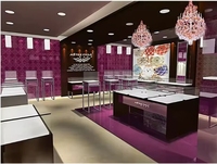 Vitrine et présentoir d'intérieur pour bijouterie, en LED dorée, écologiques et de haute qualité, pour l'aménagement de magasins de détail (vente en gros)