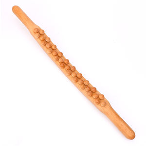 Masseur de cou et de dos à 31 perles, outils de soulagement, thérapie en bois de hêtre, rouleau de Drainage lymphatique, bâton de grattage en bois - Product Image 4
