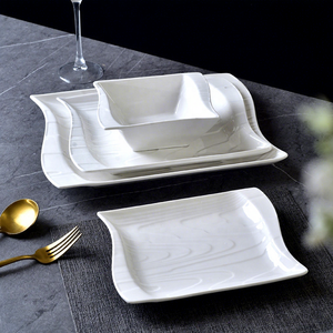Eco-Friendly Elegant American Style White Ceramic Dinner <strong>Plate</strong> <strong>Creative</strong> Irregular Western Food Salad Steak Soup <strong>Plate</strong> for Party - Product Image 3