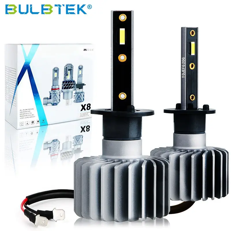 BULBTEK X8 H1C super led lighting bulbs extremely bright car led headlight bulbs easy installation h1 led globes headlight