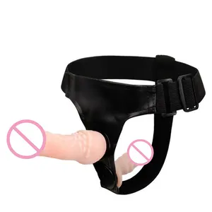 Wholesale Price Soft Realistic Belt Strap On Sex Vibrator with Anal Penis Dildo Massage Wand for Women