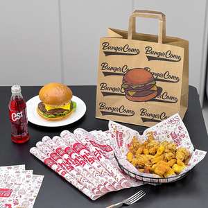 Customized Biodegradable Eco-Friendly Greaseproof Waterproof <b>Paper</b> for Bread Burger Sandwich <b>Wrapping</b> Restaurant <b>Food</b> Packaging - Product Image 6