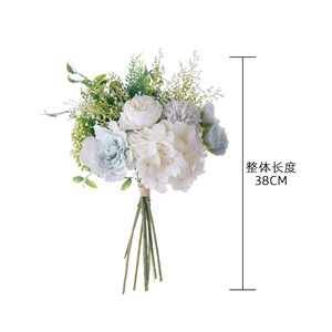 Bouquet d'hortensias artificiels CallaFloral bleu, violet et vert pour mariage et décoration intérieure – Fleurs écologiques transfrontalières - Product Image 4