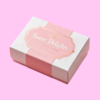 Boîte d'emballage personnalisée en carton blanc de qualité alimentaire pour bonbons, avec impression UV et gaufrage à chaud or, pour chocolats et douceurs de mariage, avec logo personnalisé