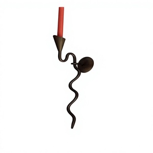 Antique Iron <b>Metal</b> Wall Mounted <b>Candle</b> <b>Holder</b> <b>Black</b> Finished Perfect For Home Living Area Bedroom Lighting Decoration - Product Image 1