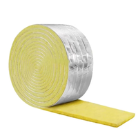 Rouleau de laine de verre Kalax haute densité jaune / Laine de verre recouverte de feuille d'aluminium, excellente isolation thermique et absorption acoustique