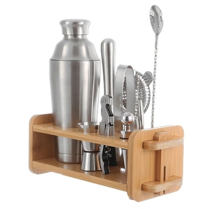 Kit <span class=keywords><strong>de</strong></span> <span class=keywords><strong>barman</strong></span>, doseur à martini, ensembles <span class=keywords><strong>de</strong></span> bar multifonctions, acier inoxydable, 10 pièces, outils <span class=keywords><strong>de</strong></span> bar, ensemble <span class=keywords><strong>de</strong></span> shaker à cocktails avec support en bois - Product Image 5
