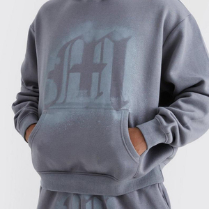 Conjunto de Sudadera con Capucha para Hombre, Corte Holgado, Felpa, Chándal Informal con Bolsillo, Ropa de Otoño - Product Image 6