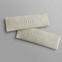 Étiquettes tissées personnalisées en satin de luxe, coupe droite, avec estampage à chaud, étiquettes en tissu pour col, logo en relief 3D, étiquettes tissées pour vêtements