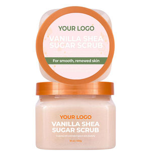 Gommage corporel biologique au lait de vanille et à l'arbre à thé avec perle et vitamine E, exfoliant hydratant au parfum frais pour peaux normales - Product Image 1