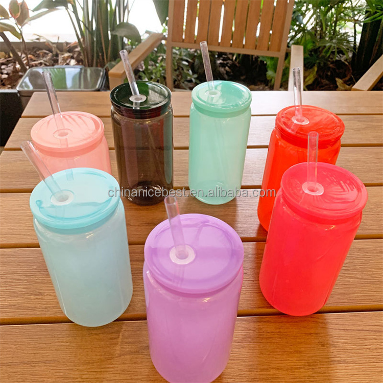 Colored 16oz Acrylic Mason Jars with Lids Straws Plastic Drinking Tumbler  Cups Water Bottles Mugs for Milk Beer Juice Coffee| Alibaba.com