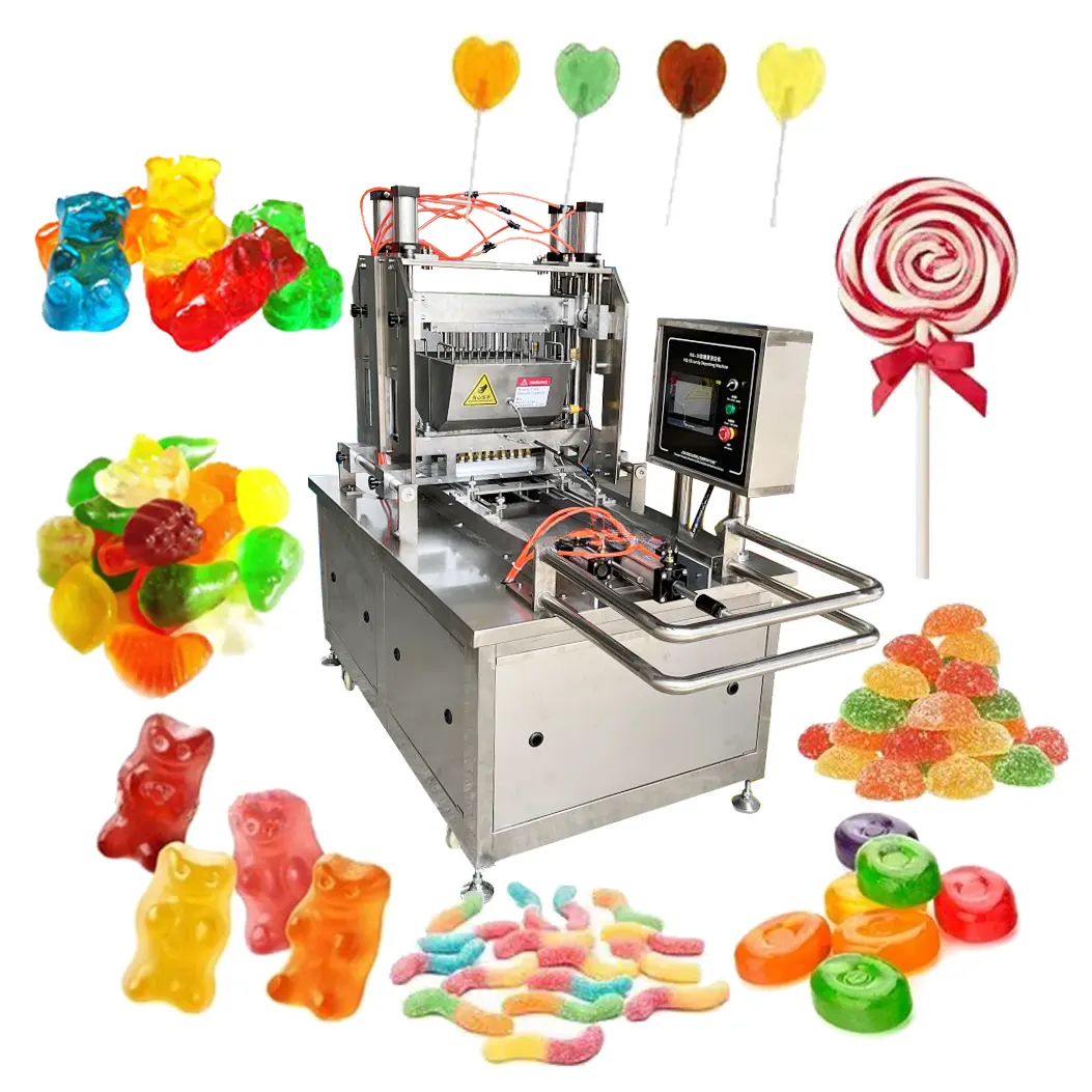 Kẹo cứng ký gửi máy ngọt ngào Gummy lớn Lollipop nhỏ gấu Jelly Stick Lolly điền hình thành khuôn sản xuất