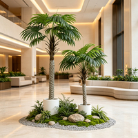 Palmier artificiel avec feuillage résistant aux UV au toucher réel pour la décoration de hall d'hôtel de luxe, décoration de plante tropicale artificielle