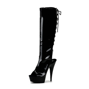 <span class=keywords><strong>Stivali</strong></span> Alti <span class=keywords><strong>Neri</strong></span> con Plateau e Tacco a Spillo da 15 cm, Scarpe da Spettacolo per Stripper, <span class=keywords><strong>Stivali</strong></span> <span class=keywords><strong>Neri</strong></span> da Pole Dance - Product Image 1