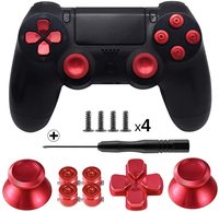 Boutons métalliques DualShock 4 et joysticks analogiques en alliage, boutons à balle, pavé directionnel pour coques de manette PS4 avec fonctionnalités améliorées