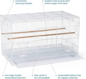 Jaula Rectangular Apilable de 30 Pulgadas para Cría de Aves, Canarios, Agapornis y Periquitos Pequeños - Product Image 3