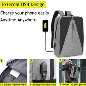 Тонкая дорожная сумка <span class=keywords><strong>3</strong></span> в 1, роскошный комплект с сумкой для ноутбука 15 дюймов и usb-зарядкой, школьный ранец для студентов - Product Image 3