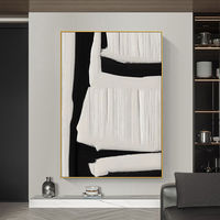 100% peint à la main peinture à l'huile abstraite sur toile noir Texture œuvre mur Art photos pour salon hôtel décor