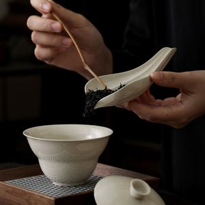 ชุดน้ำชากังฟูเครื่องเคลือบดินเผาทำมือเป็นมิตรกับสิ่งแวดล้อมเถ้าหญ้าเซรามิกช้อนดินน้ำมันสี่ใบโคลเวอร์สำหรับใช้ในครัวเรือนชา - Product Image 2