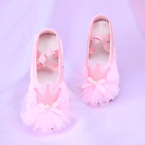 Ragazze scarpe da ballo in raso per bambini con ricamo comode ed eleganti per giovani ballerini - Product Image 2