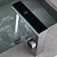 Robinet de lavabo cascade intelligent de luxe pour salle de bain, eau chaude et froide, en laiton