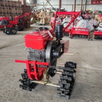 Motoculteur agricole 9HP/180E diesel refroidi par eau, à chenilles doubles, micro-tracteur, charrue, cultivateur