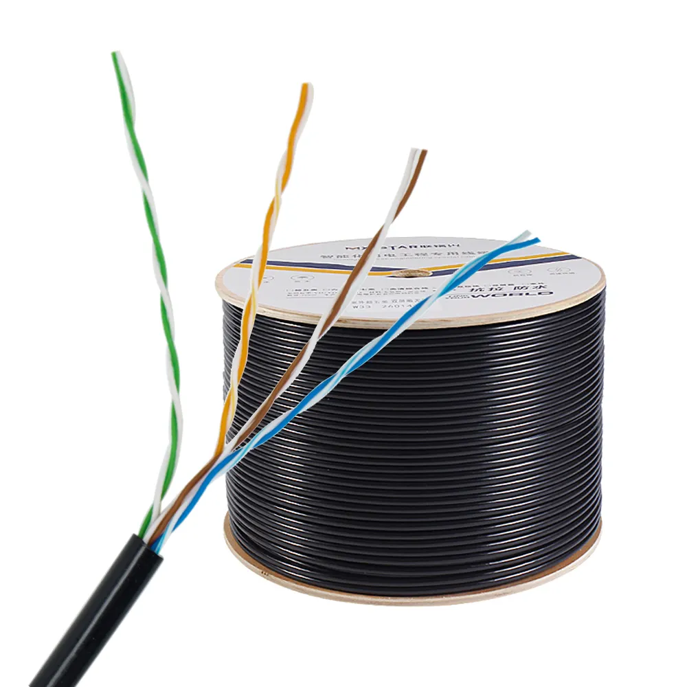 Cabo de rede utp cca 24awg cat5 e cat 5e cat5e exterior exterior jaqueta dupla utp cat.5e lan cabo 305m caixa