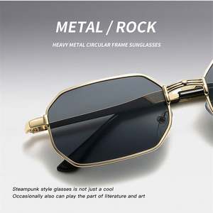 Lunettes de soleil rétro en métal à petite monture personnalisables avec logo 2025, protection UV400, en alliage, style punk carré, pour hommes et femmes - Product Image 3