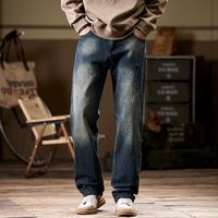 Jeans pour homme à taille élastique, coupe décontractée, jeans bleus pour homme avec taille élastique, fermeture éclair et bouton