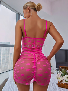 Женский прозрачный кружевной комплект с подвязками - Product Image 3