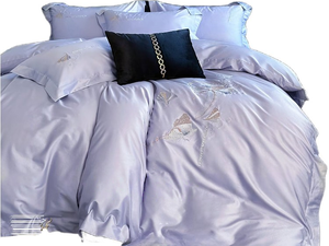 100% Cotton Hữu Cơ Sang Trọng Bộ Đồ Giường Đặt 4Pcs 300TC Phẳng Khăn Ga Giường Với In Mô Hình Nhà Máy Có Thể Giặt Bông Bìa - Product Image 4