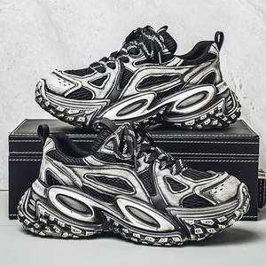 Zapatillas Retro de Hombre Novedad Primavera 2025 Talla Grande 46, Estilo Clunky con Cordones, Malla Transpirable, Suela Gruesa, Casuales, que Aumentan la Altura - Product Image 1