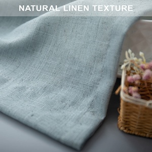 Cortinas de lino Light Airy Semi Privacidad Cortinas transparentes para dormitorio para sala de estar Tab Back Loop Pocket Soft Natural Woven Plain - Product Image 6