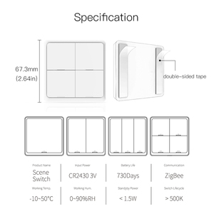 LangYeao Tuya Zigbee Wireless Scene <strong>Switch</strong> 1/2/3/4 Gang, CR2430 730 Days Battery Works with Alexa Google Home, 3 Trigger <strong>Modes</strong> - Product Image 6