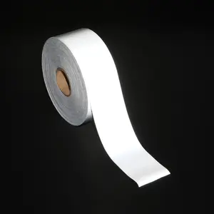 Factory Price High Visibility Customized Width Single Side Elastic Band Reflective Fabric Tape For Safety Vest