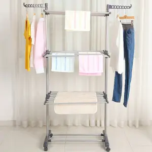 Klappbares Wäsche-Trocknungsregal 4 Stufen Kleidungshäuser Regal mit zwei Seitenflügeln Kleidungstrocknungsregal 73 * 13,5 * 22,5 cm