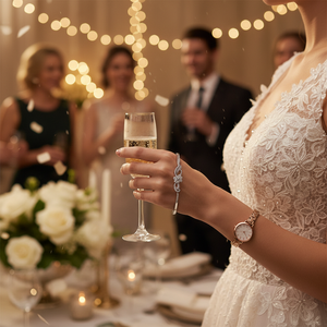 Brazaletes de Moda con Diamantes de Corte Brillante Vintage para Mujer, 0.70TCW, Oro Blanco, 7 Pulgadas, para Bodas, Compromisos, Fiestas, Niños - Product Image 3