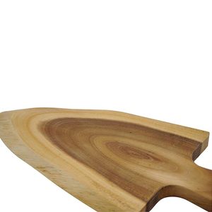 Planche à découper ovale en bois d'acacia 42x18 cm avec poignée pour servir le fromage et les desserts - Product Image 4