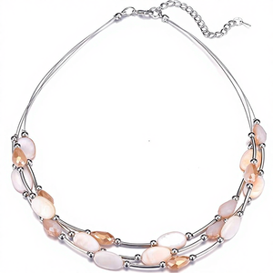 Collier ras du <span class=keywords><strong>cou</strong></span> BULINLIN en perles superposées pour <span class=keywords><strong>femme</strong></span>, collier sportif en coquillage, collier épais en métal argenté, bijoux <span class=keywords><strong>de</strong></span> mode, cadeaux pour elle - Product Image 1
