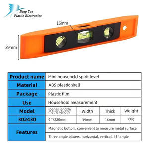Niveaux à bulle magnétiques, <span class=keywords><strong>mini</strong></span> niveau à bulle de poche, règle horizontale portable, outil de mesure pour le bricolage - Product Image 5